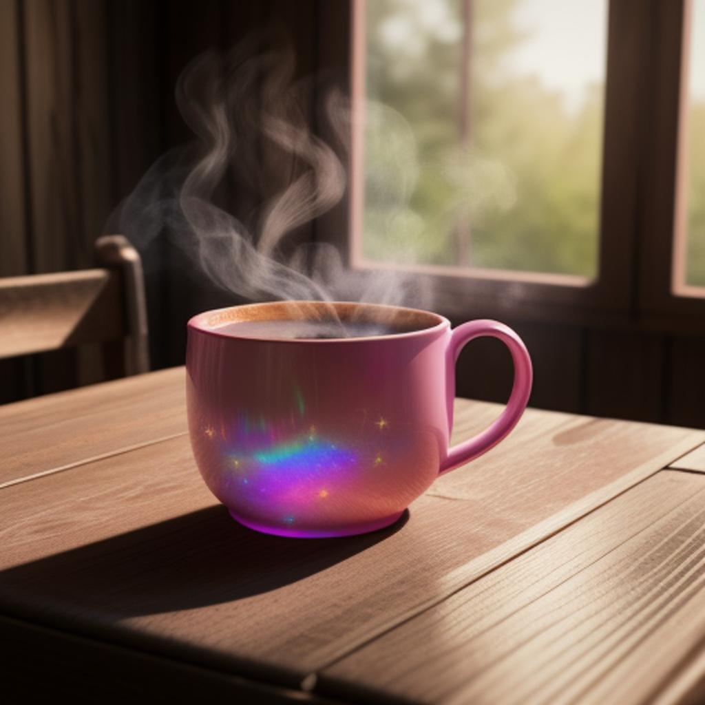 Large pink coffee mug by @ai_generated