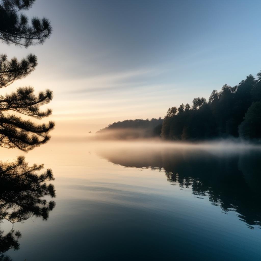 A serene lake view by @ai_generated