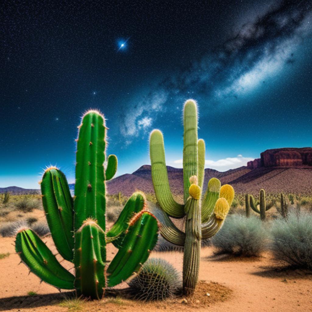 Cactus in galaxy by by @ai_generated