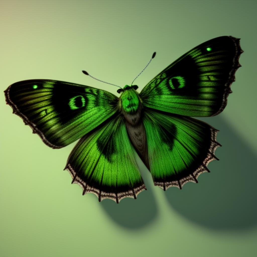 Green moth (with a by @ai_generated