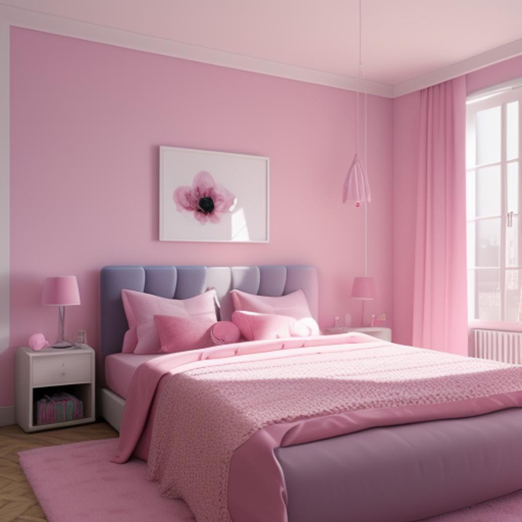 Pink bedroom by @terra_rose by @ai_generated