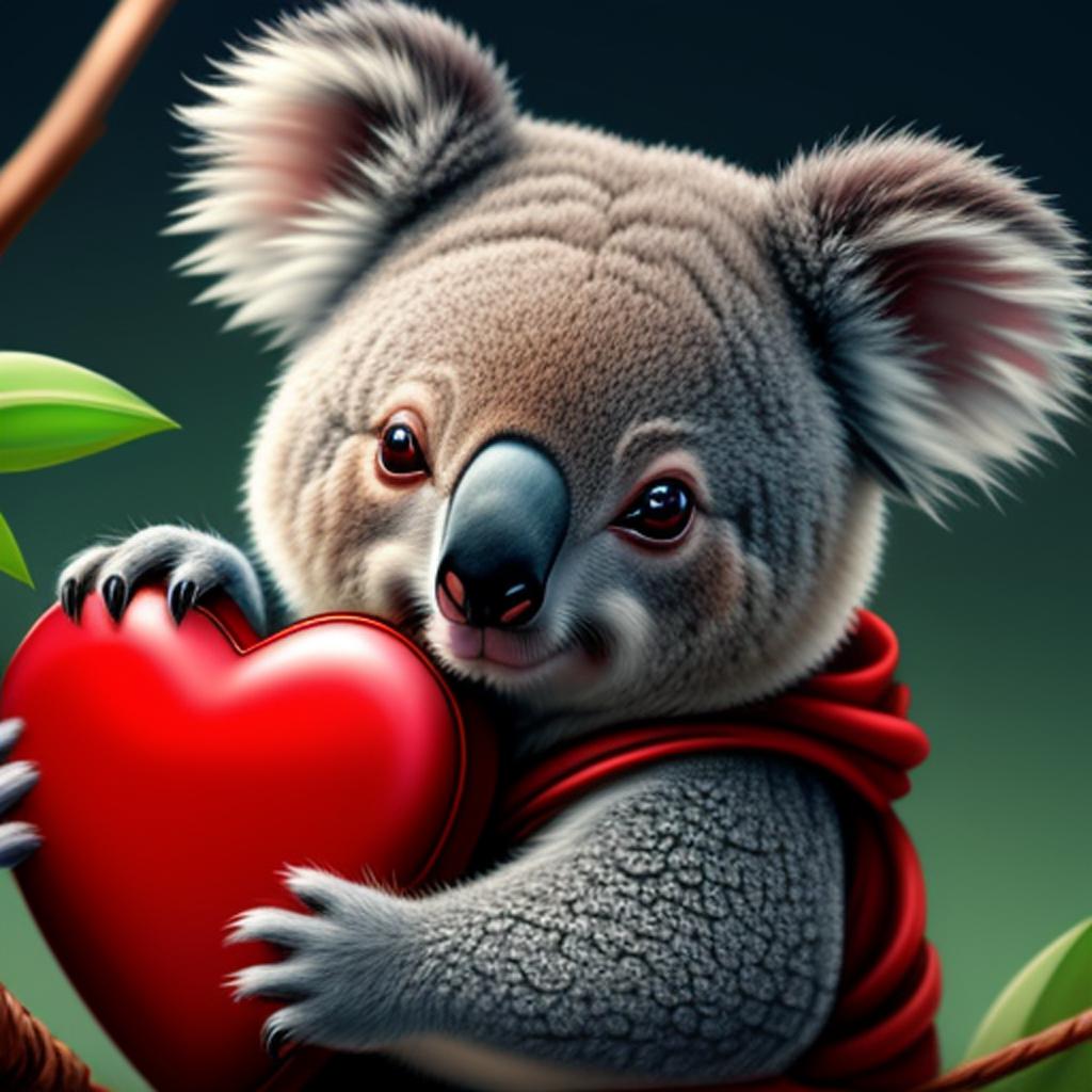 Koala con un corazon by @ai_generated