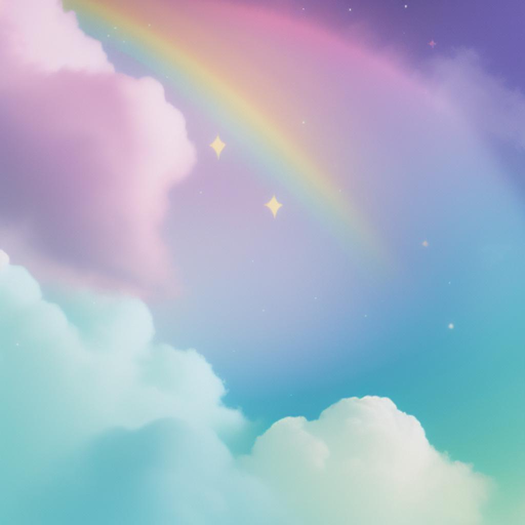 Background, Pastel blue, Rainbow by @ai_generated