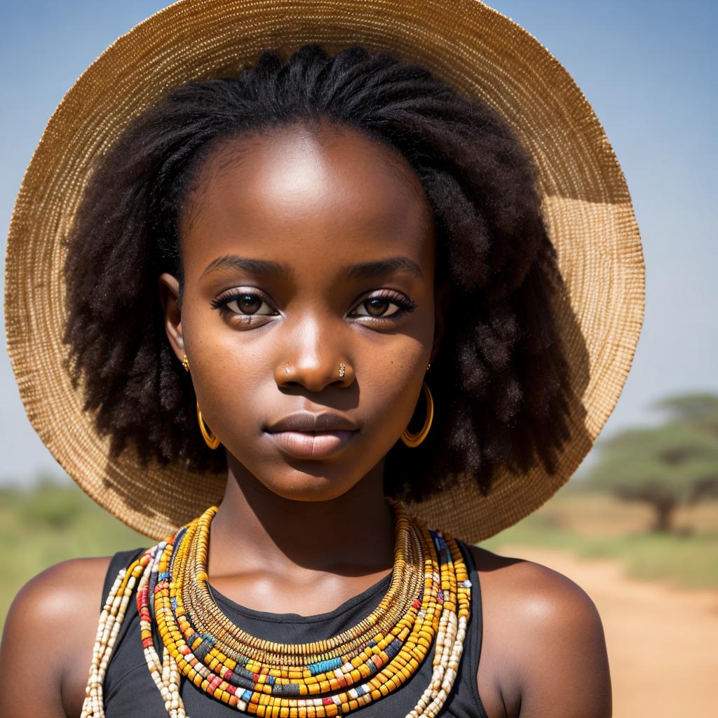 African girl, authentic features, by @ai_generated