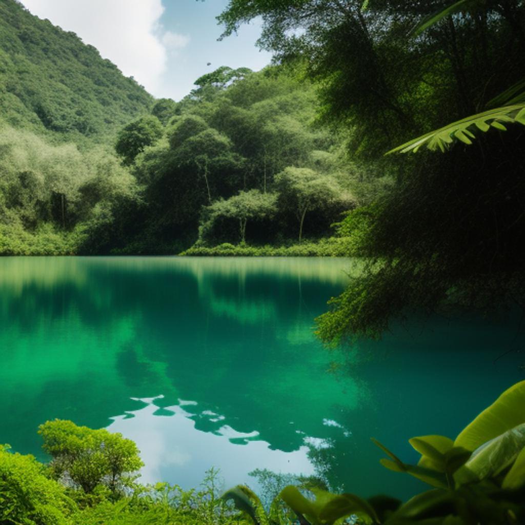 Lago en la selva by @ai_generated