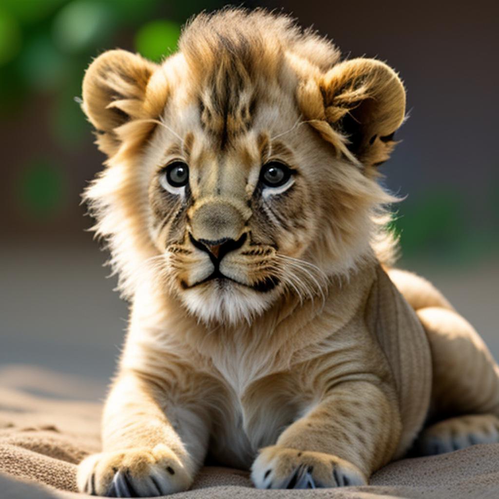 Cute small lion cub by @ai_generated