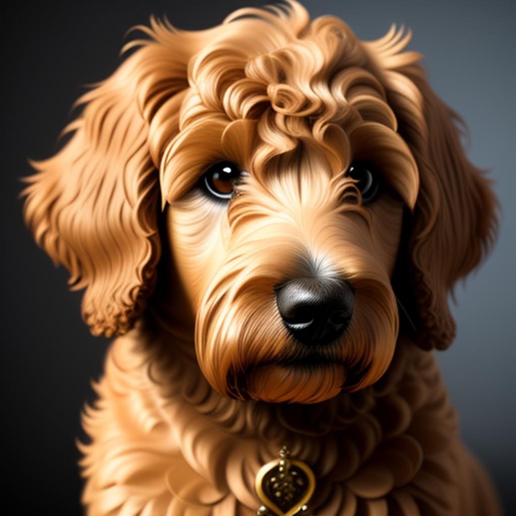 Miniature golden doodle by by @ai_generated