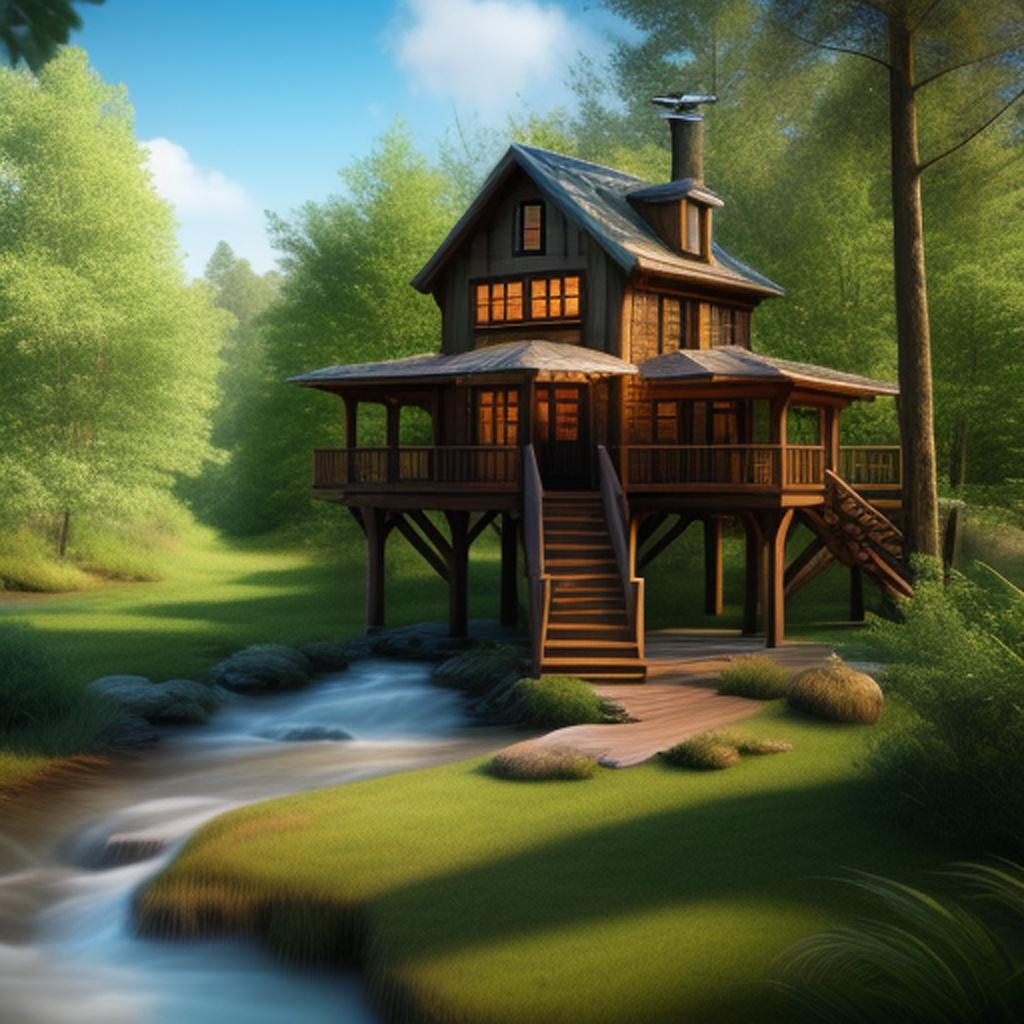 Photo realistic treehouse in by @ai_generated