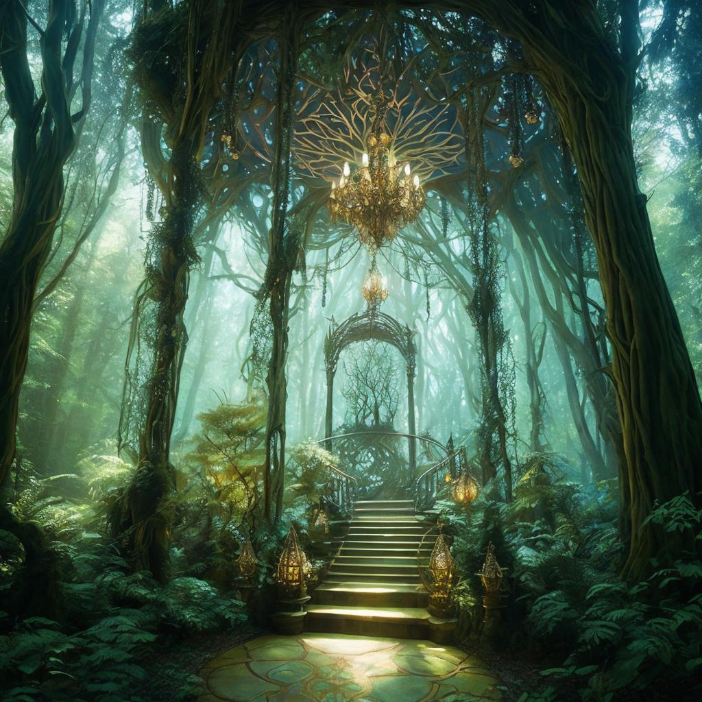 “Enchanted forest, magical atmosphere, by @ai_generated