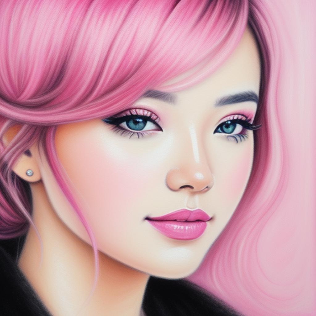 Pink pastel painting by by @ai_generated