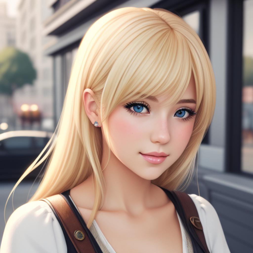 A girl with blonde by @ai_generated