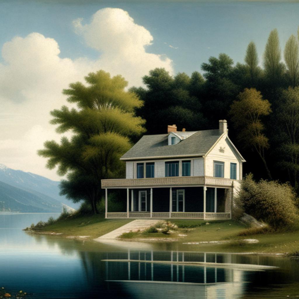 House at the lake by @ai_generated