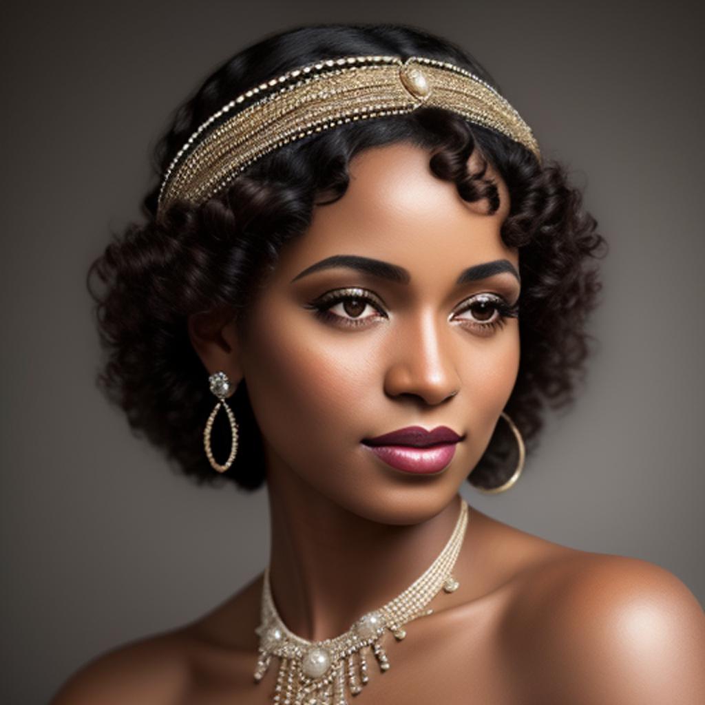 1920’s flapper woman african-latina by @ai_generated