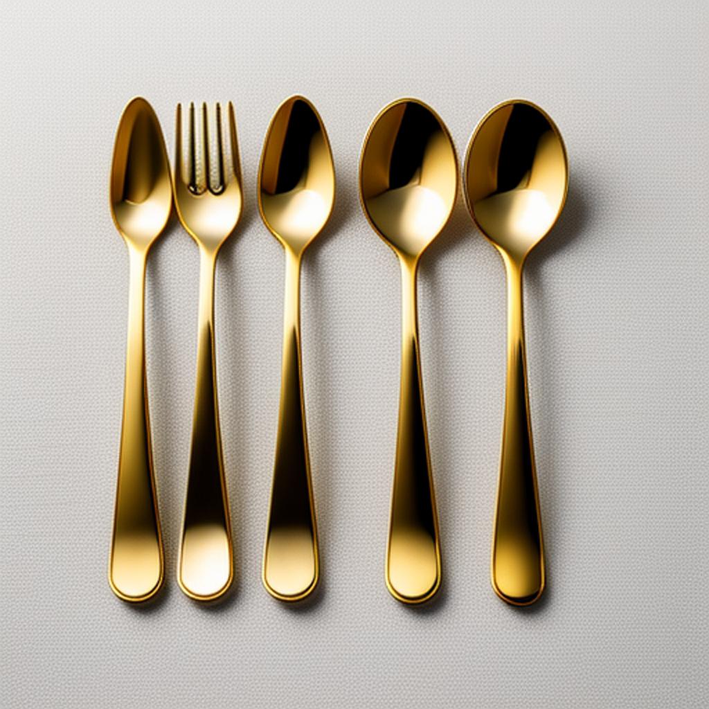 Spoon set gold on by @ai_generated