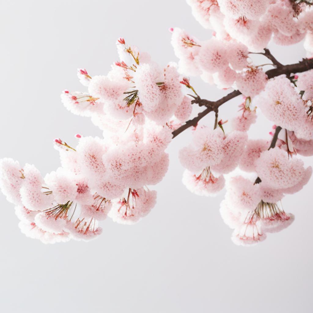 Fluffy light pink cherry by @ai_generated