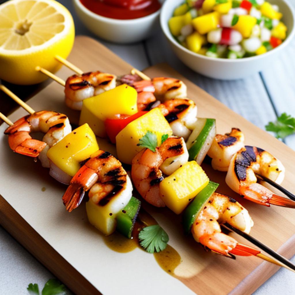 Grilled Shrimp skewers with by @ai_generated