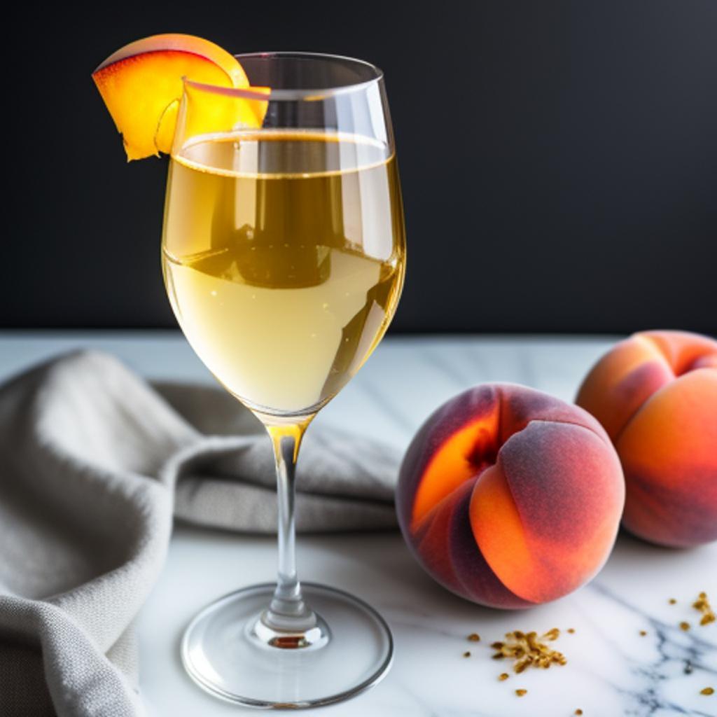 White wine with peaches by @ai_generated