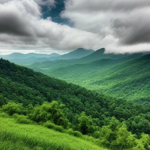 Cloudy sky & green by @ai_generated