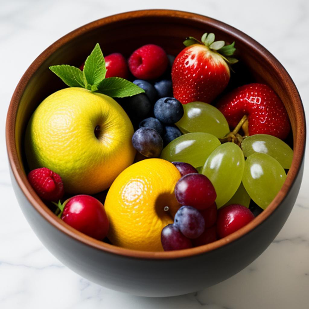 Bowl of fruits by by @ai_generated