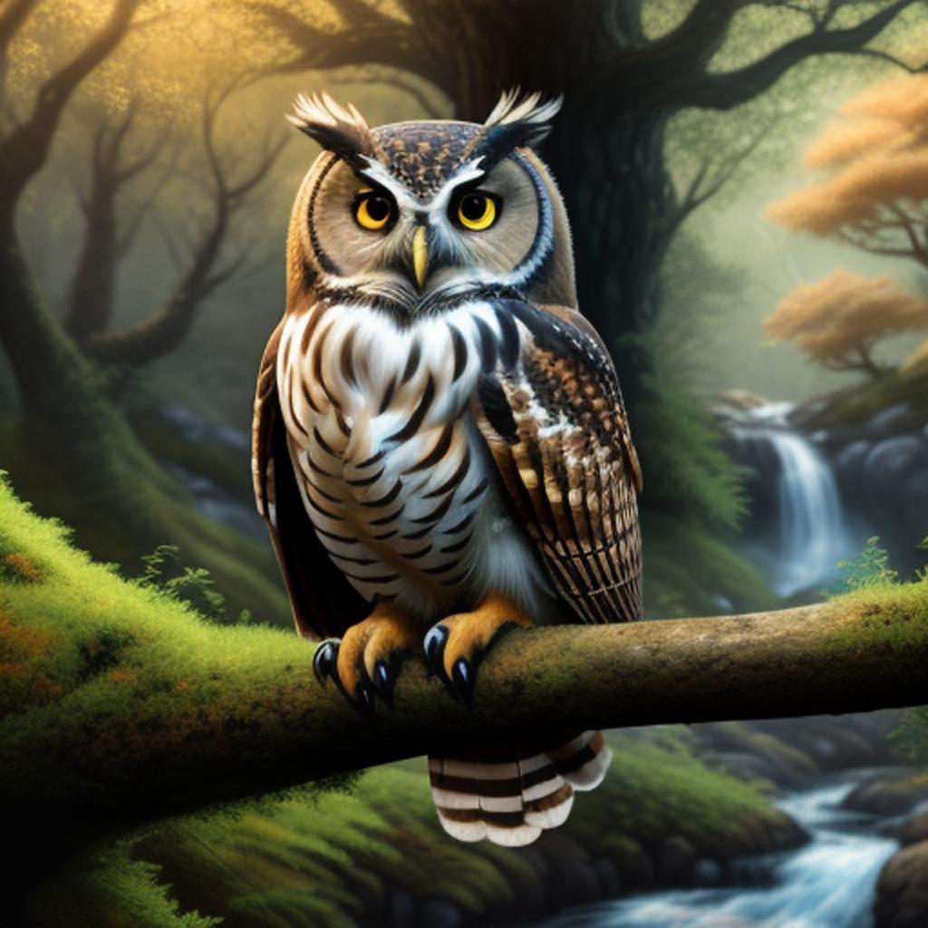 Owl with highly detailed by @ai_generated