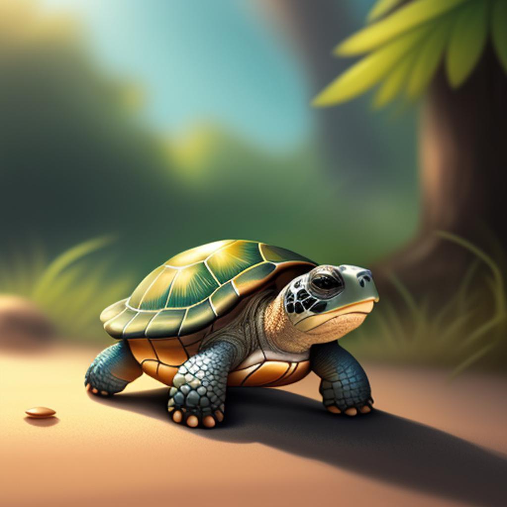 Cute baby turtle by by @ai_generated