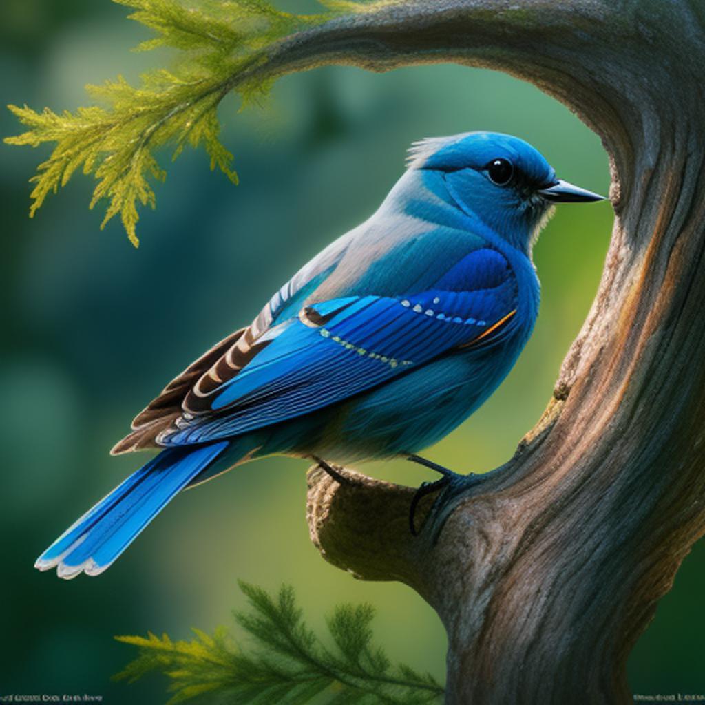 A bluebird with highly by @ai_generated