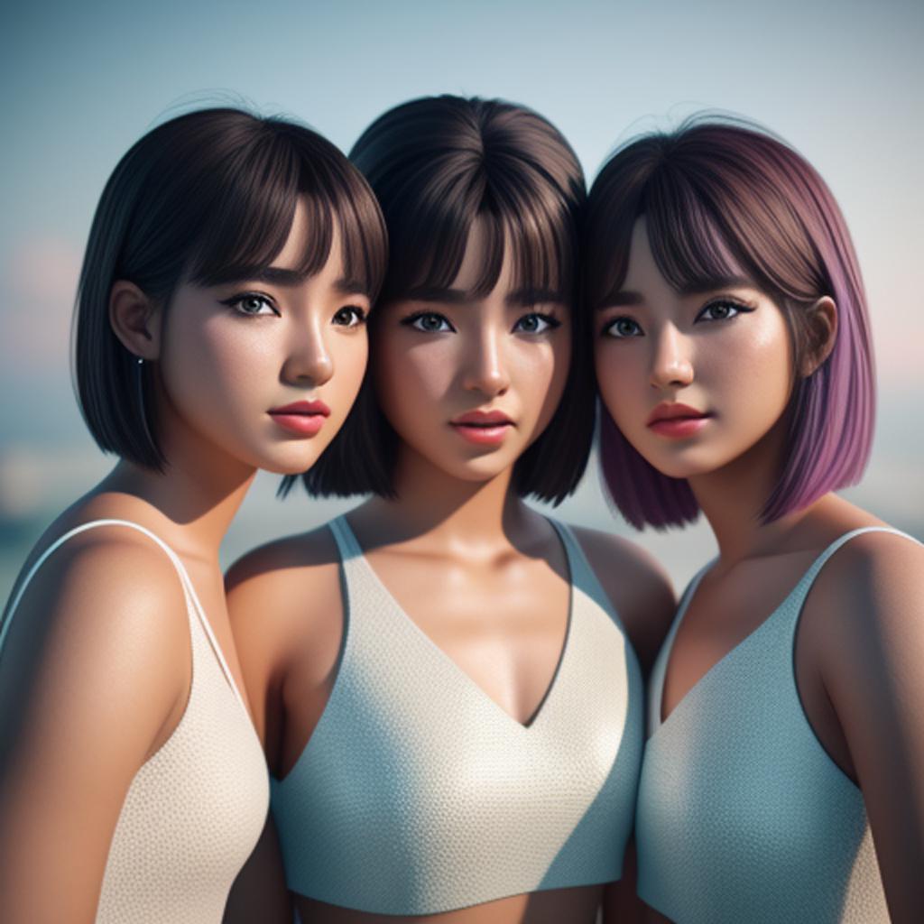 Three-member girl group by by @ai_generated