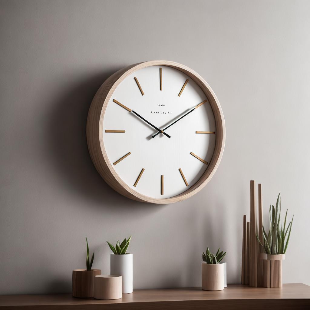 Wall clock with minimalist by @ai_generated