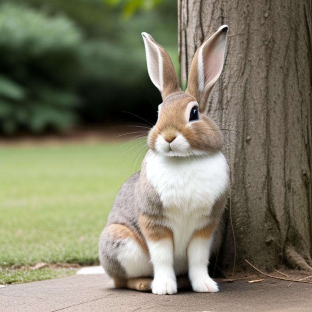 A rabbit sitting by by @ai_generated