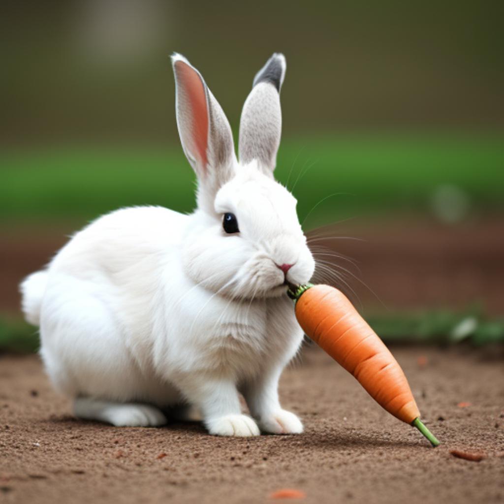 Conejo comiendo una zanahoria by @ai_generated