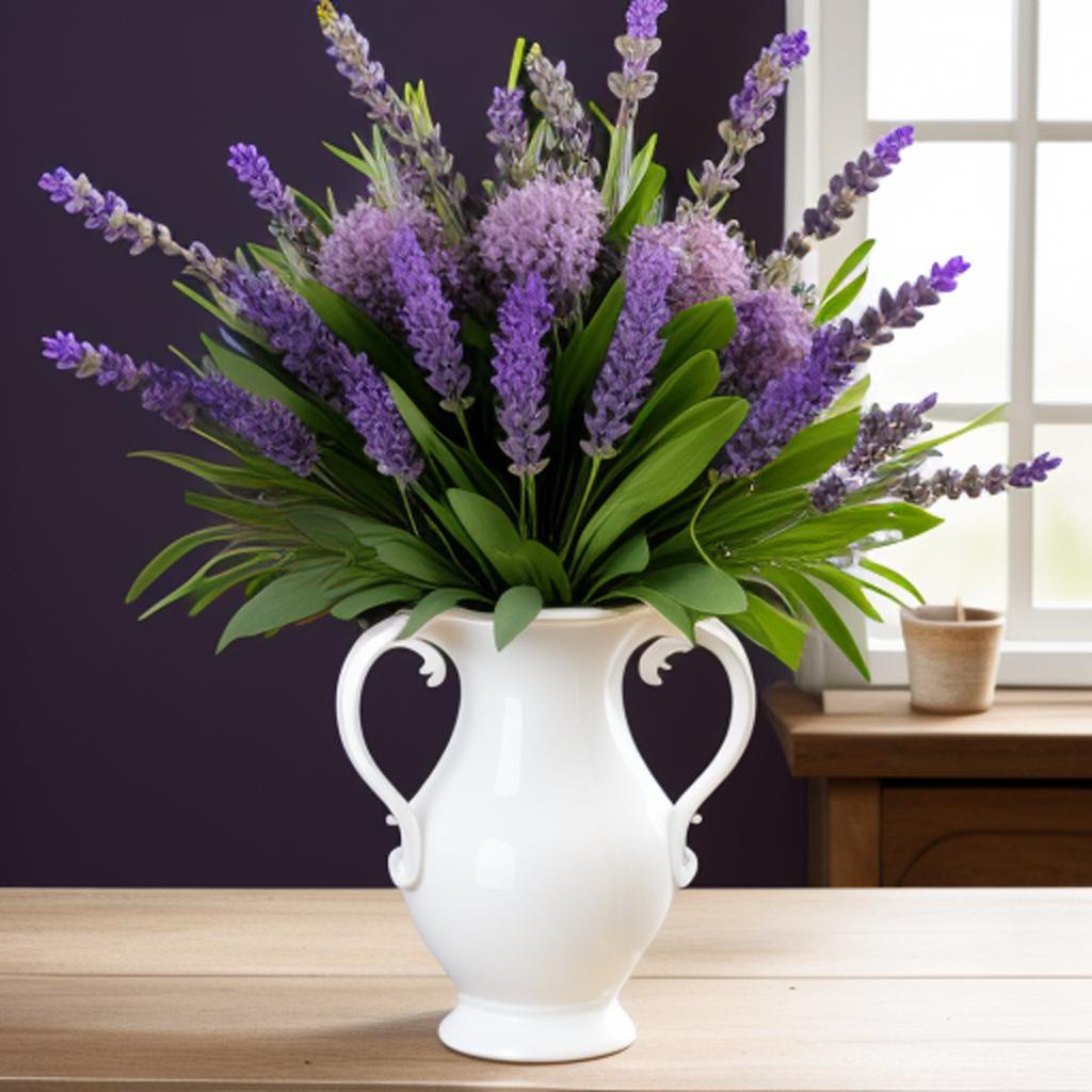 Lavender flower arrangement by by @ai_generated