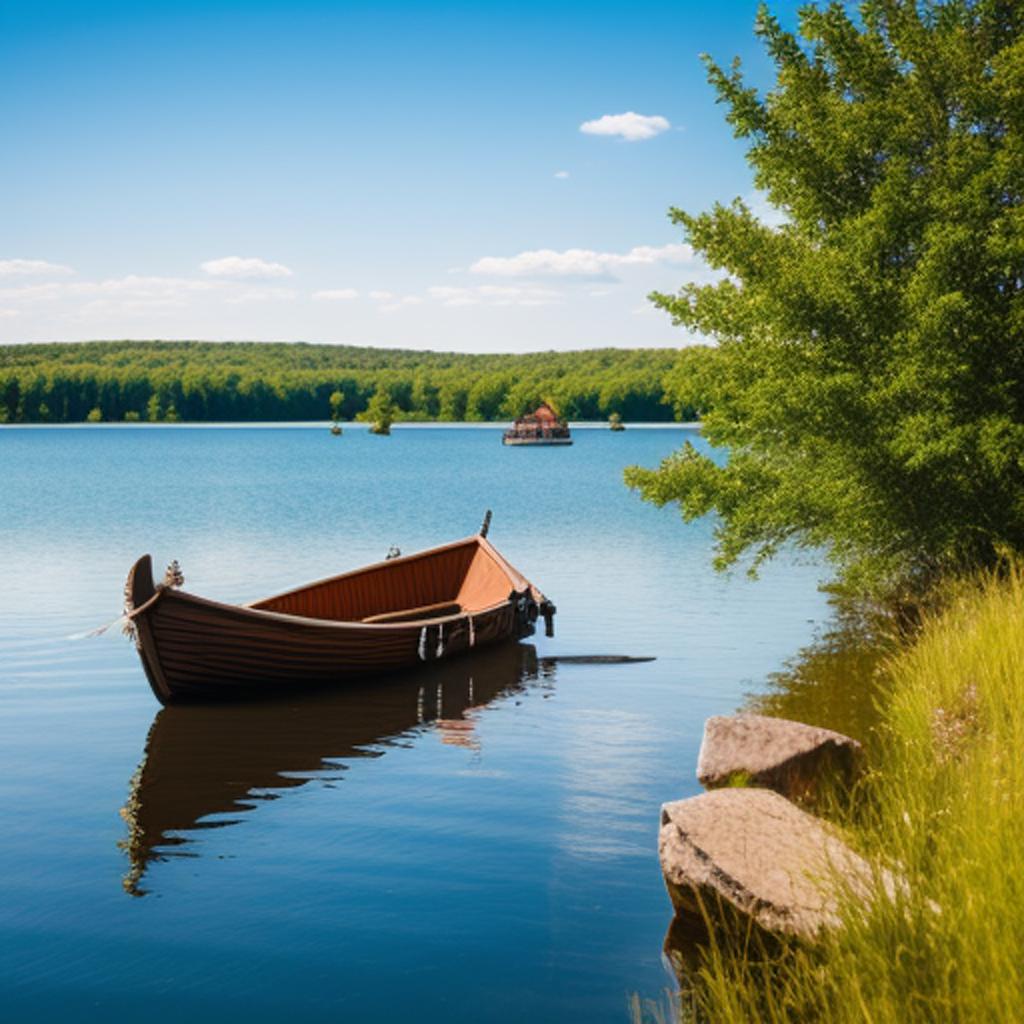 Missouri summer lake shore by @ai_generated