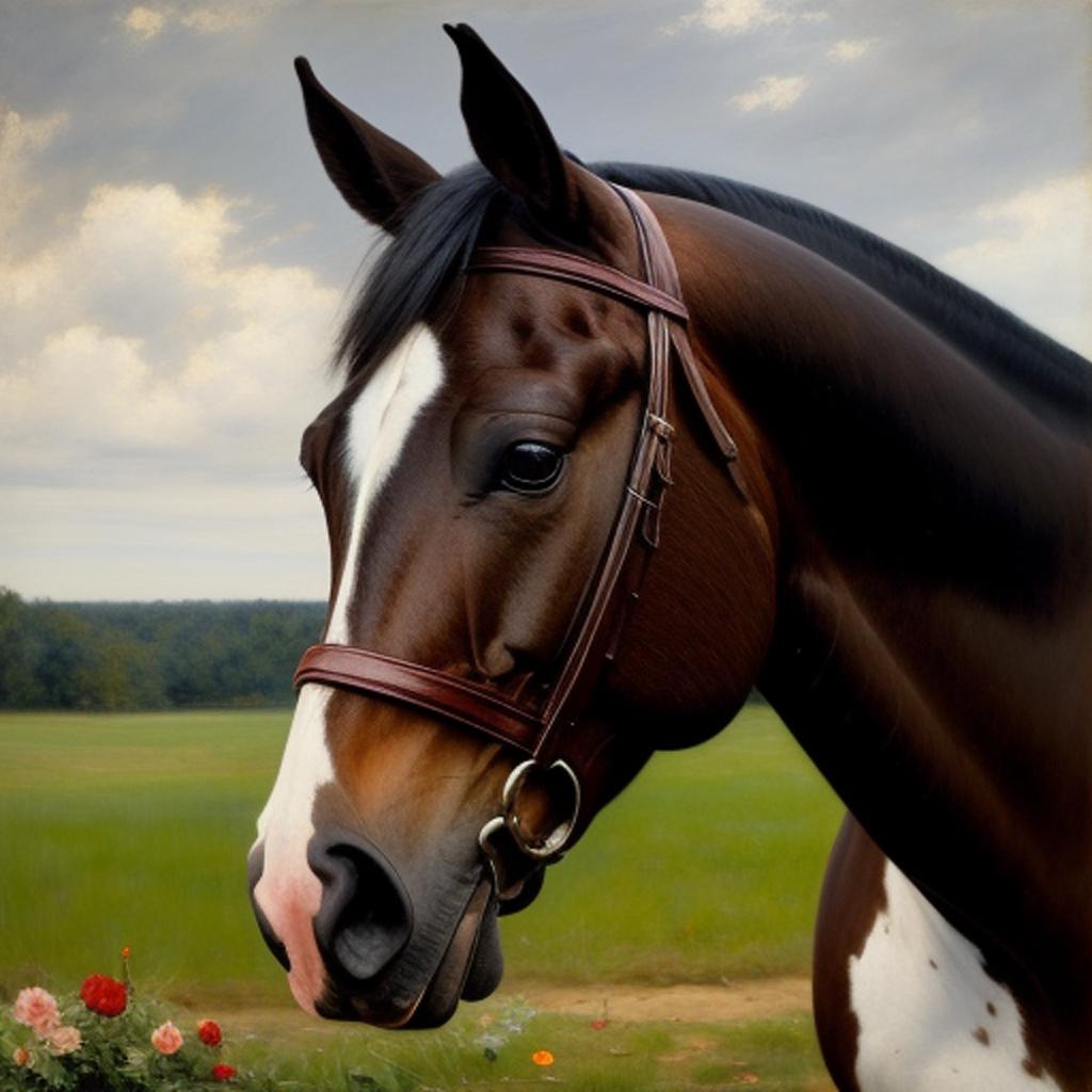 Realistic Oldenburg horse by by @ai_generated