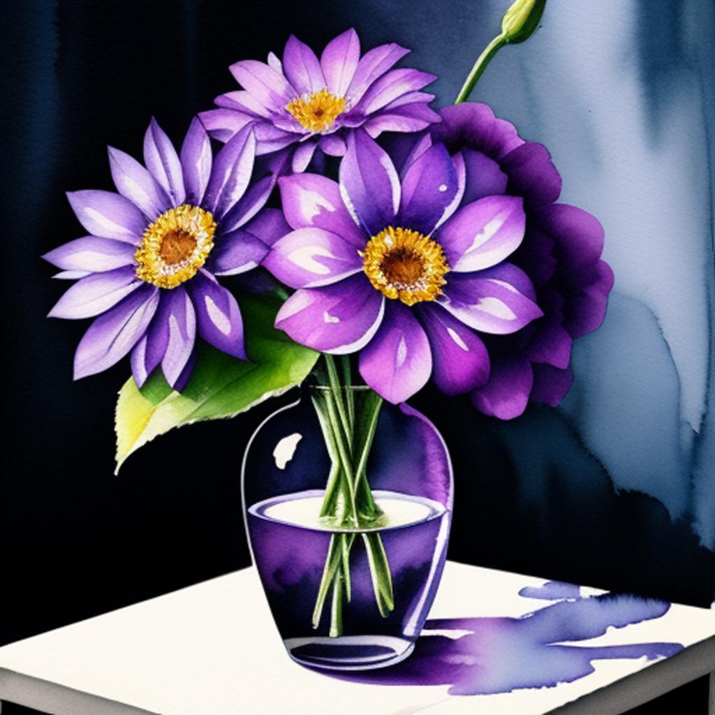 Deep Purple Flowers in by @ai_generated