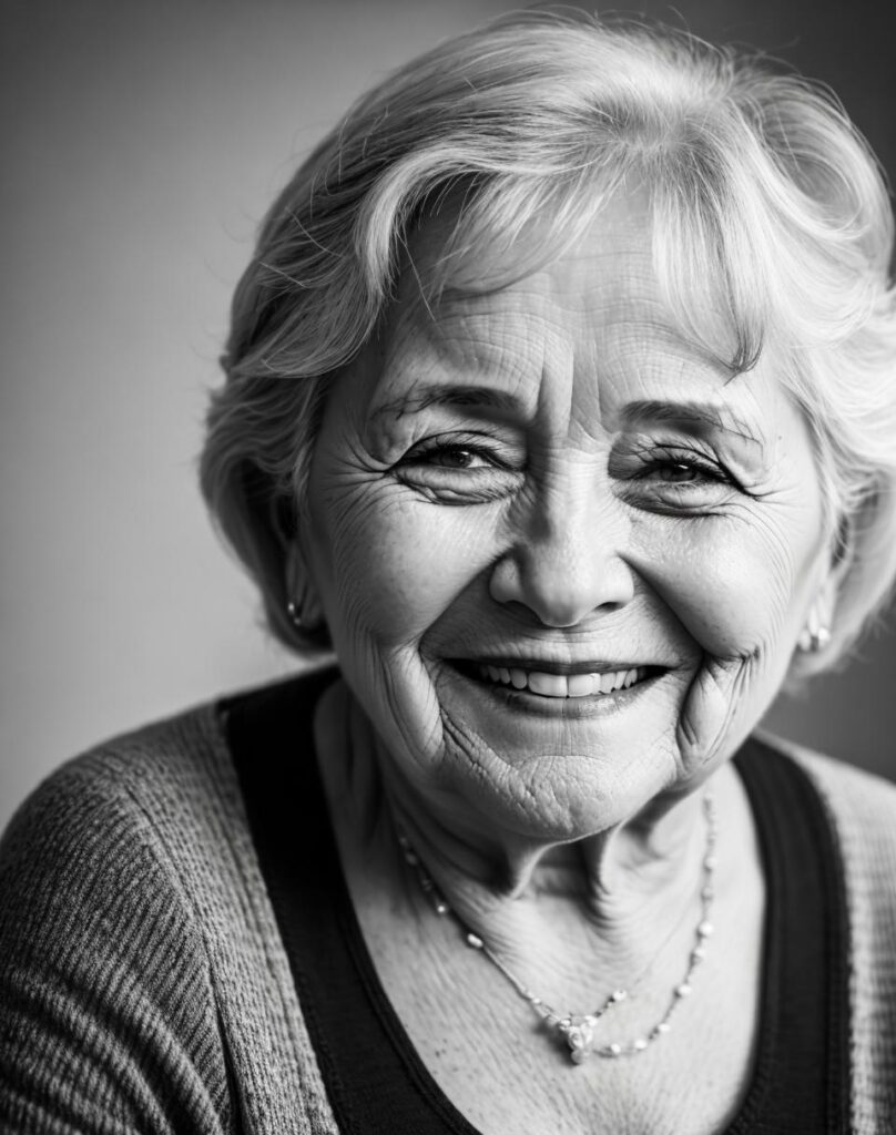 Old woman smiles with by @ai_generated