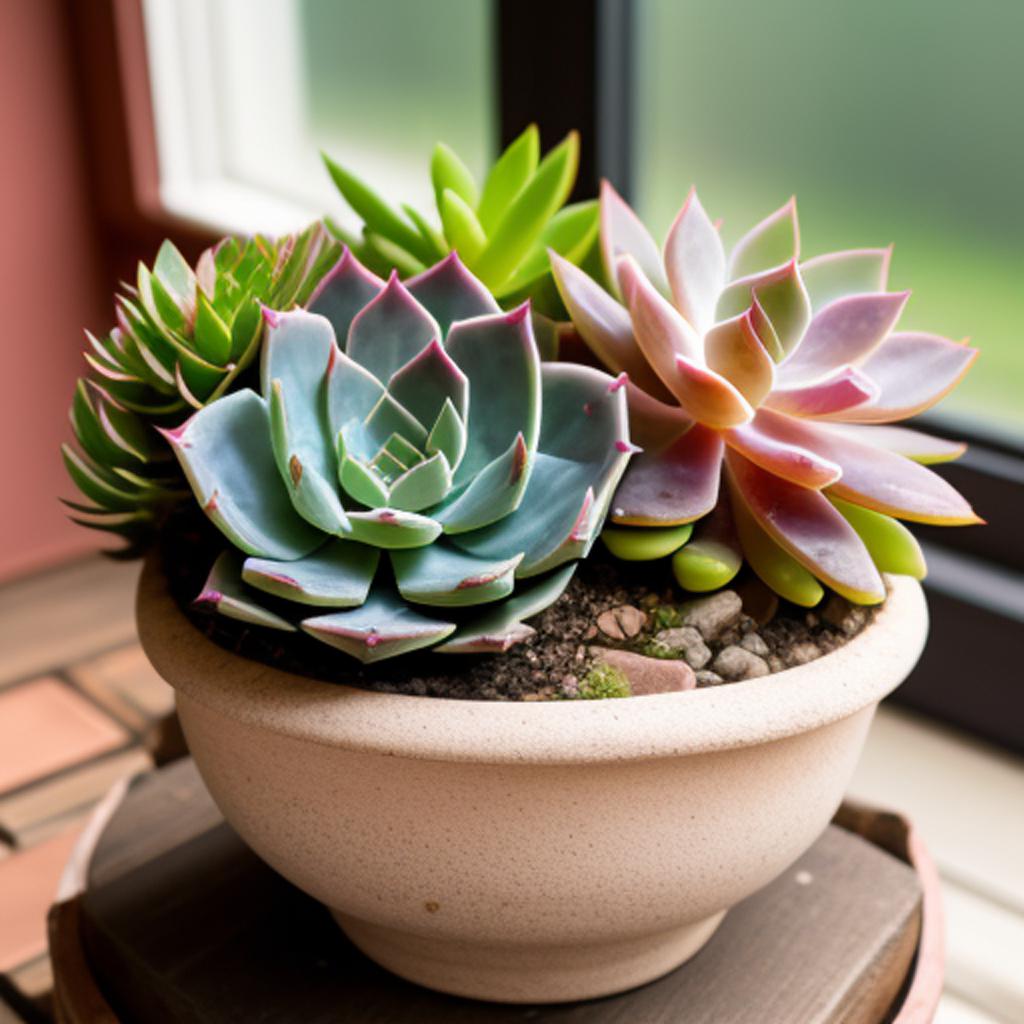 Succulents in a pot by @ai_generated