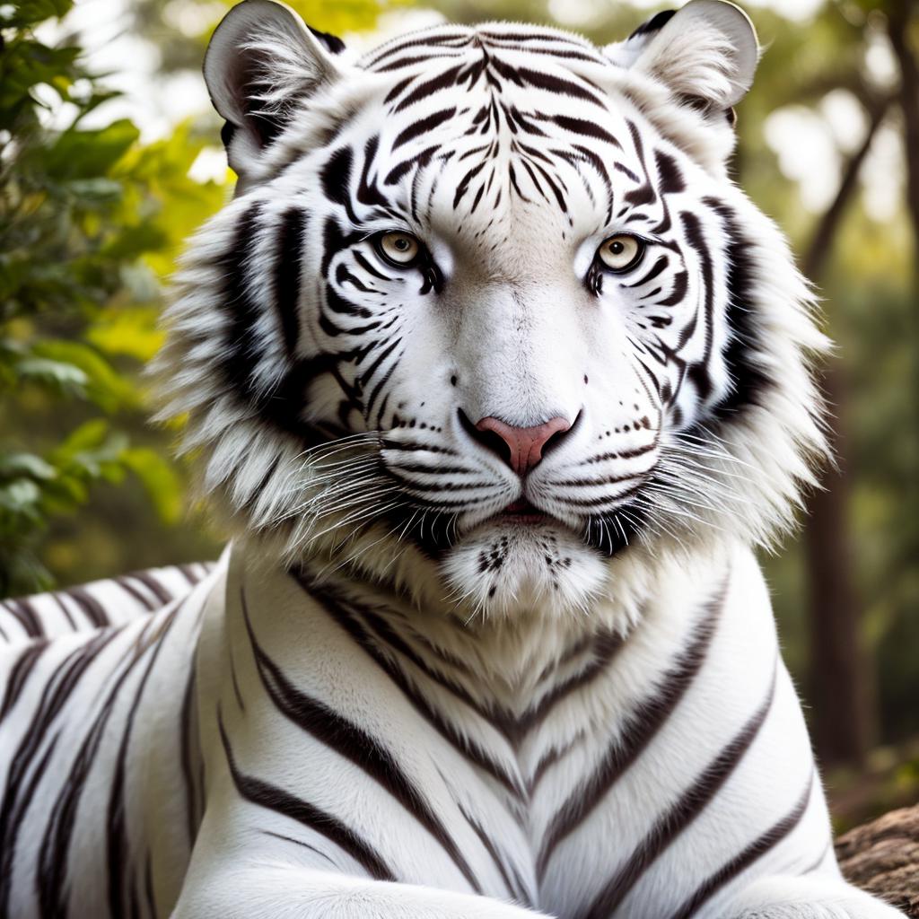 White tiger, majestic presence, by @ai_generated