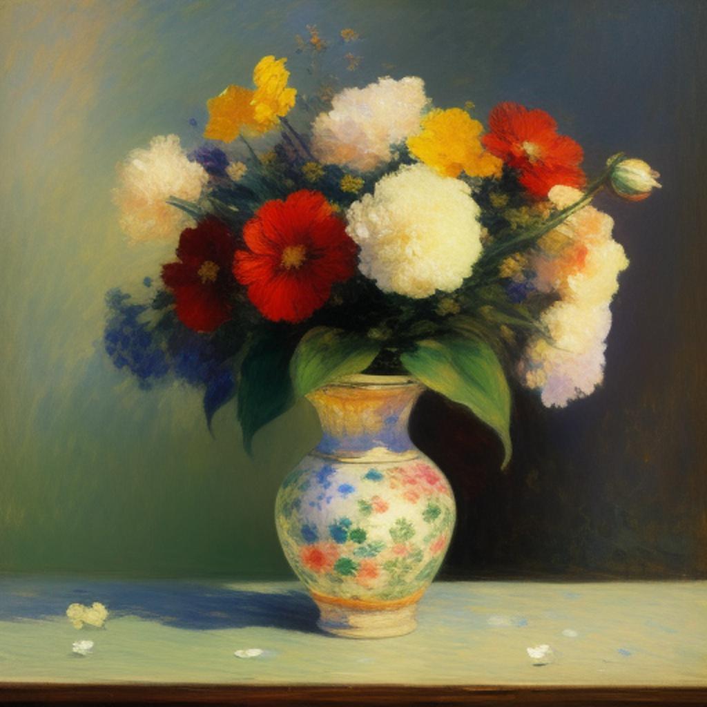 Flowers in vase by by @ai_generated