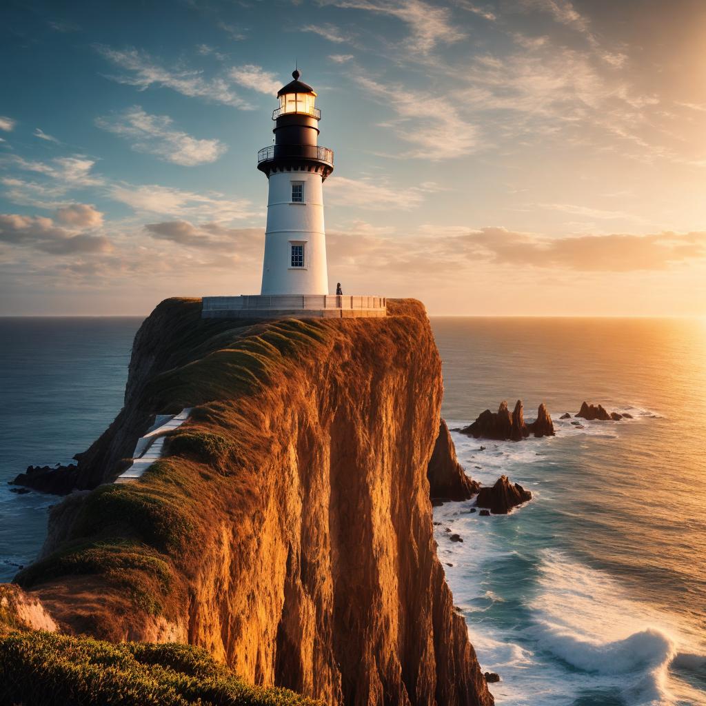 “Lighthouse on cliff, dramatic by @ai_generated