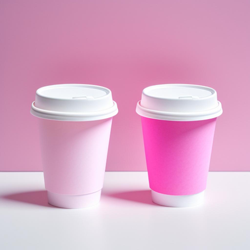 Pink paper cup on by @ai_generated