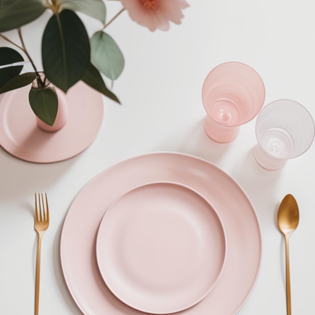 Minimalist table setting, pastel by @ai_generated