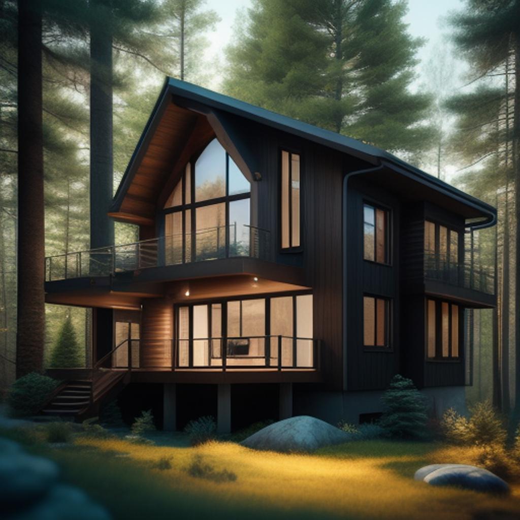 Modernes haus im wald by @ai_generated