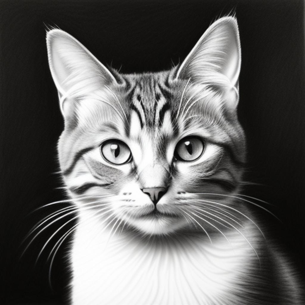 Cat essy drawing by by @ai_generated