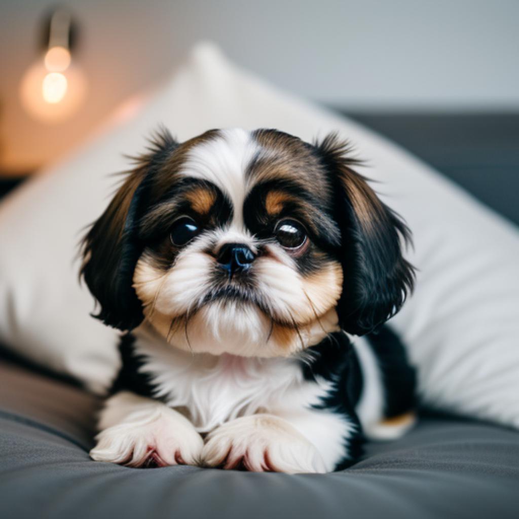 Shihtzu waking up by by @ai_generated