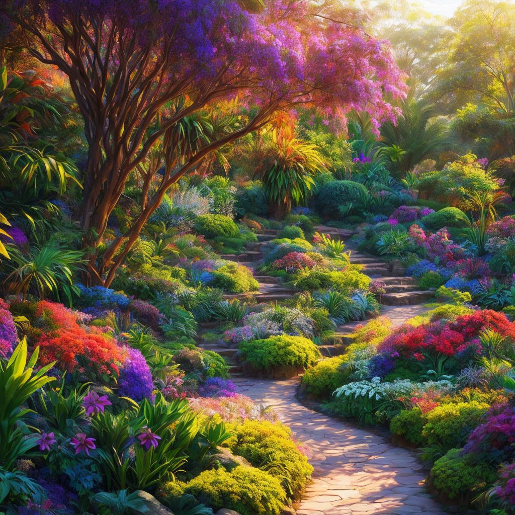 “Botanical garden, vivid colors, by @ai_generated