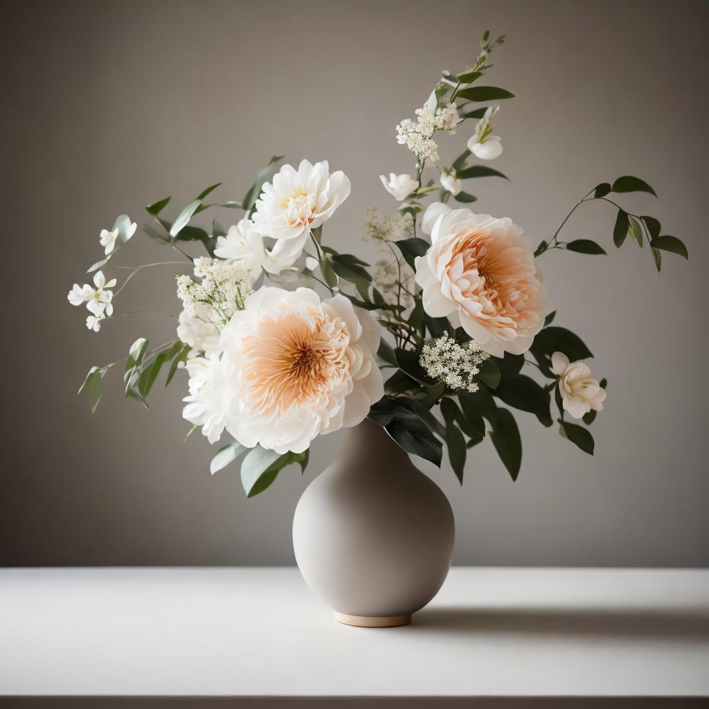 Minimalist floral arrangement, calming by @ai_generated