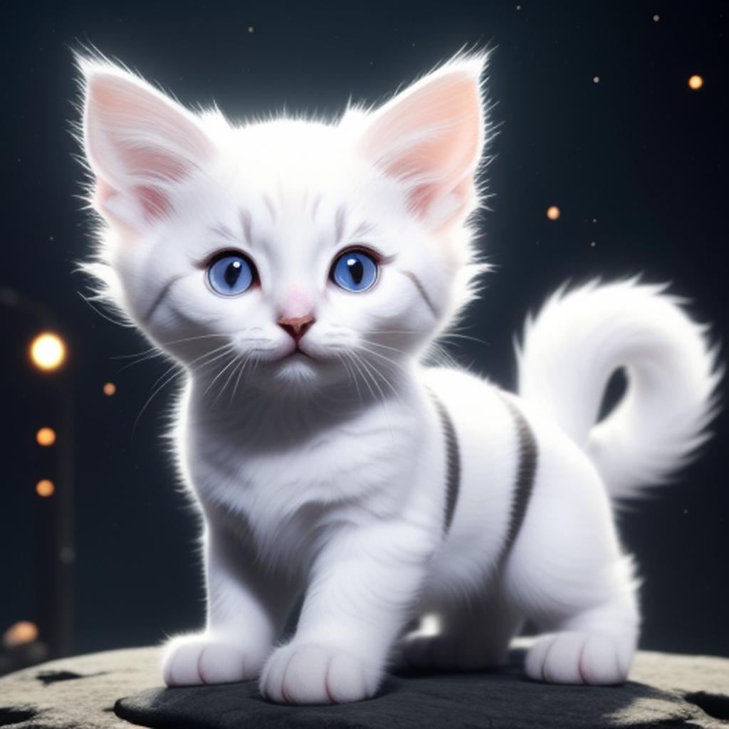 Un chaton blanc, des by @ai_generated