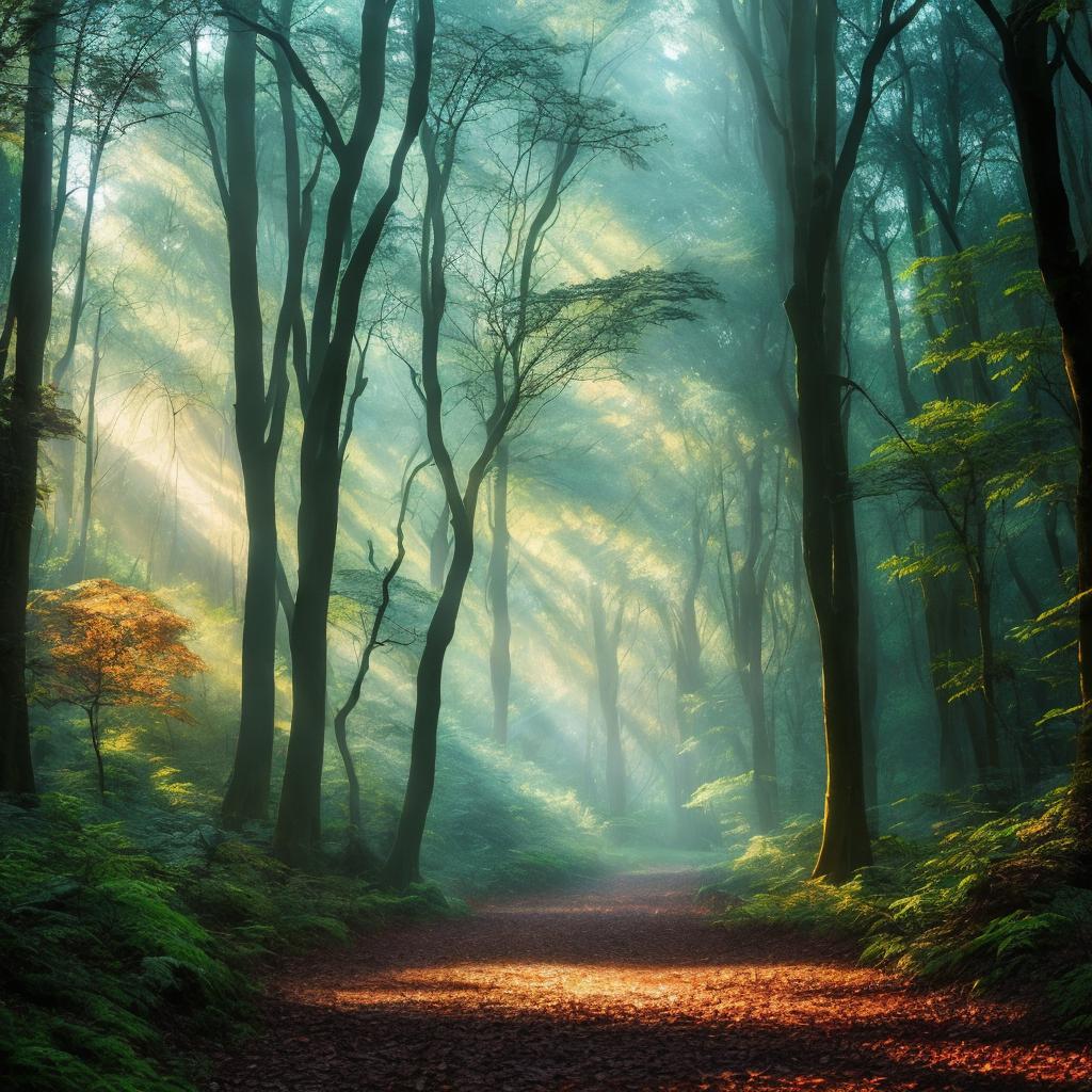 “Beautiful forest scenery, ethereal by @ai_generated