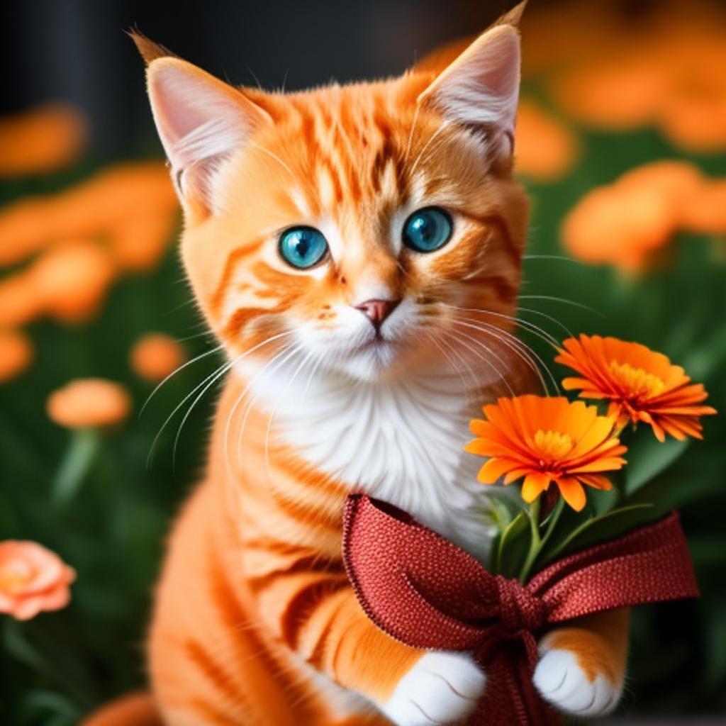 Cute orange cat giving by @ai_generated