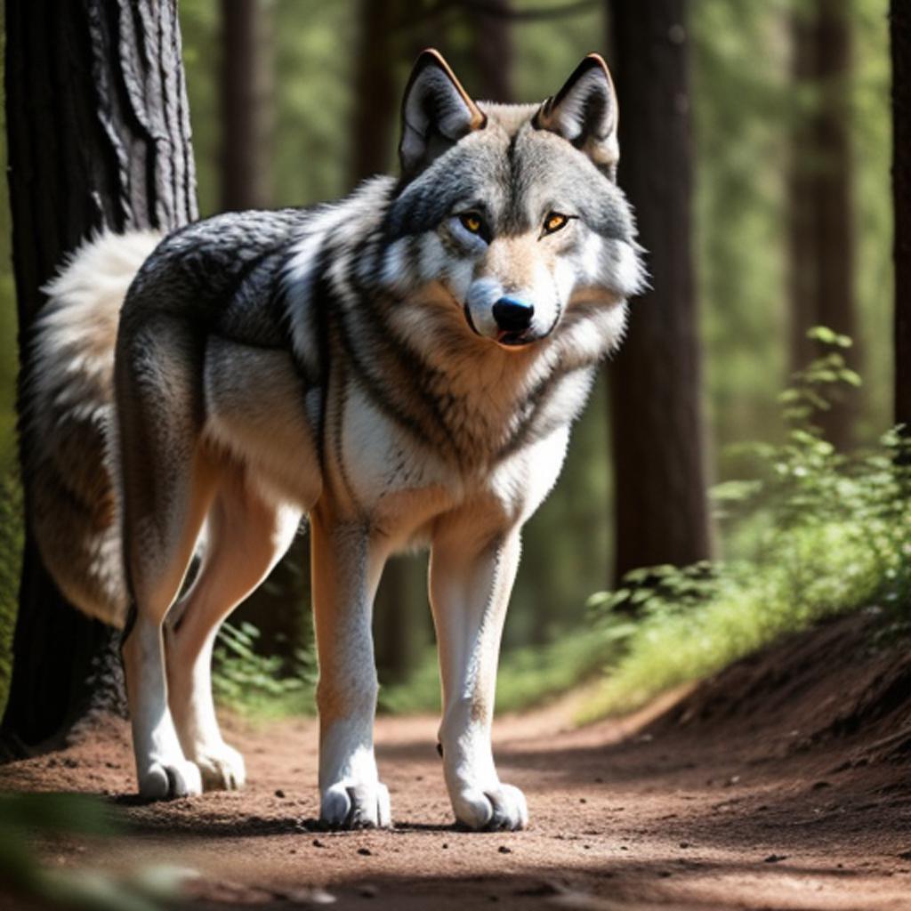 Athletisch gebauter Wolf mit by @ai_generated